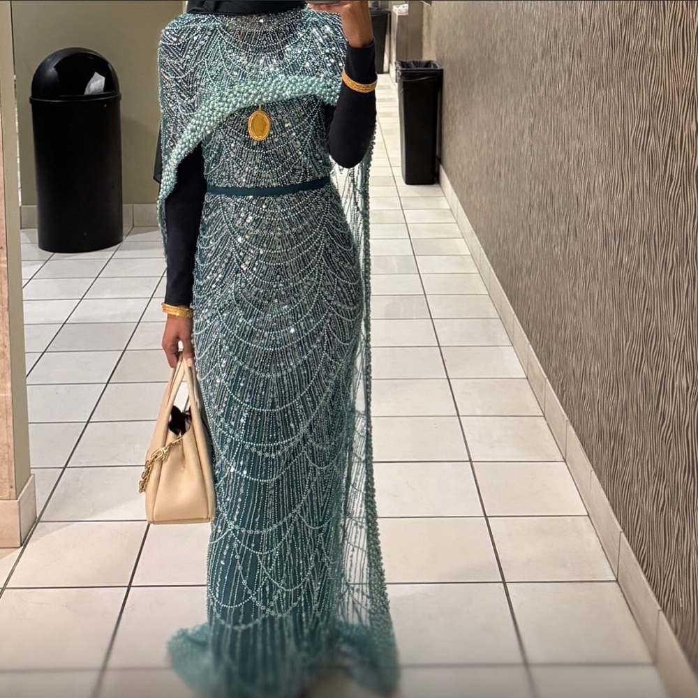 Emerald beaded dress